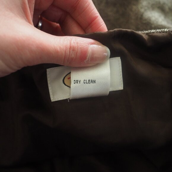 Talbots Brown and Gray Wool Blend Skirt with Crocheted Lace Hem Lined Size 6 - Picture 9 of 15